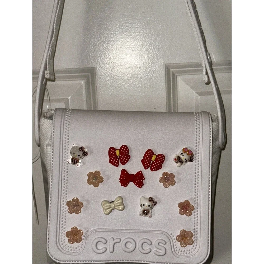 CROCS Hello Kitty embellished Crossbody BAG White